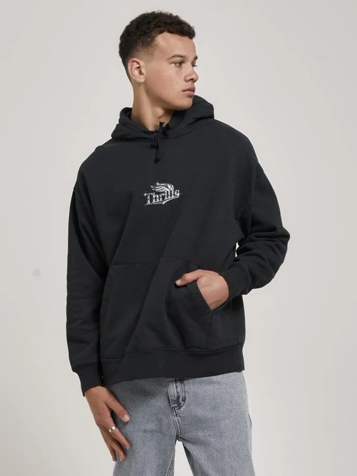 Mens Chrome Smith Slouch Pull On Hood Twilight Black Thrills Sweaters and Fleece Mens Chrome Smith Slouch Pull On Hood Twilight Black Thrills Sweaters and Fleece