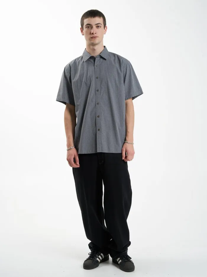 Mens Cortex Short Sleeve Shirt Army Blue Thrills Shirts