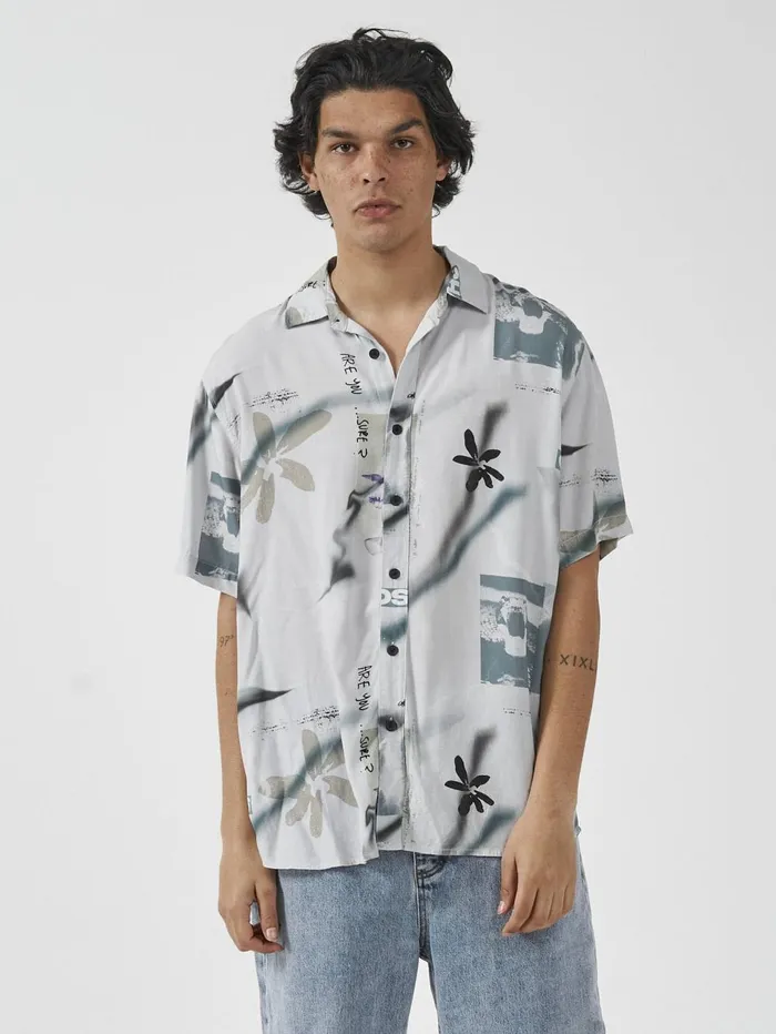 Mens Electric Chaos Short Sleeve Shirt Blue Mist Thrills Shirts
