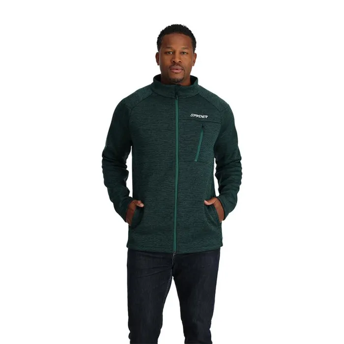 Mens Encore Full Zip Cypress Green Spyder Fleece
