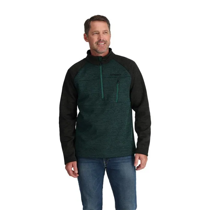 Mens Encore Half Zip Cypress Green Spyder Fleece