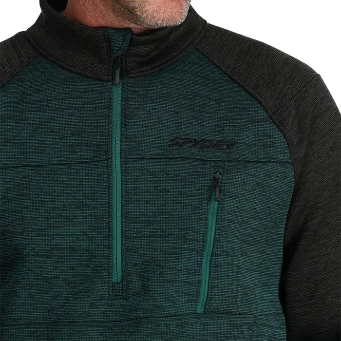 Mens Encore Half Zip Cypress Green Spyder Fleece