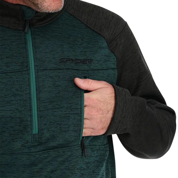 Mens Encore Half Zip Cypress Green Spyder Fleece