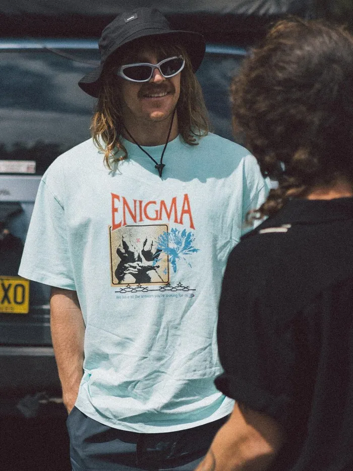 Mens Enigma Box Fit Oversize Tee Icy Morn Thrills Tees and Tank Tops