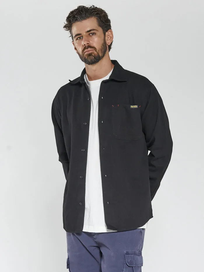 Mens Hard Yakka X Long Sleeve Work Shirt Black Thrills Shirts