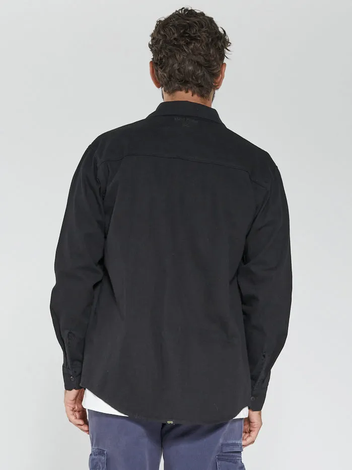 Mens Hard Yakka X Long Sleeve Work Shirt Black Thrills Shirts