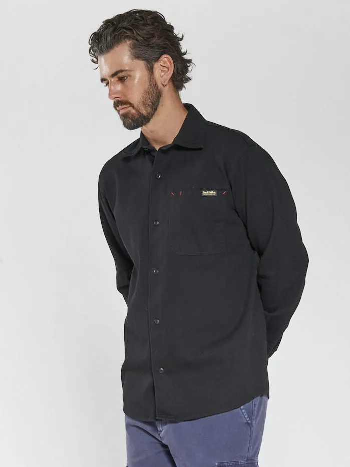 Mens Hard Yakka X Long Sleeve Work Shirt Black Thrills Shirts