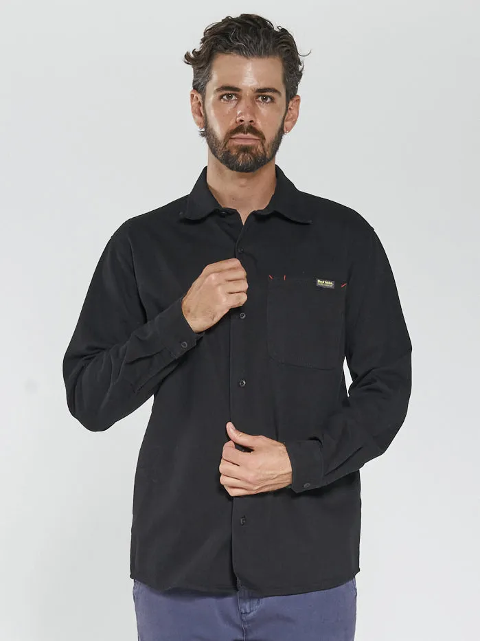 Mens Hard Yakka X Long Sleeve Work Shirt Black Thrills Shirts