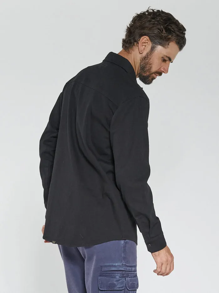 Mens Hard Yakka X Long Sleeve Work Shirt Black Thrills Shirts