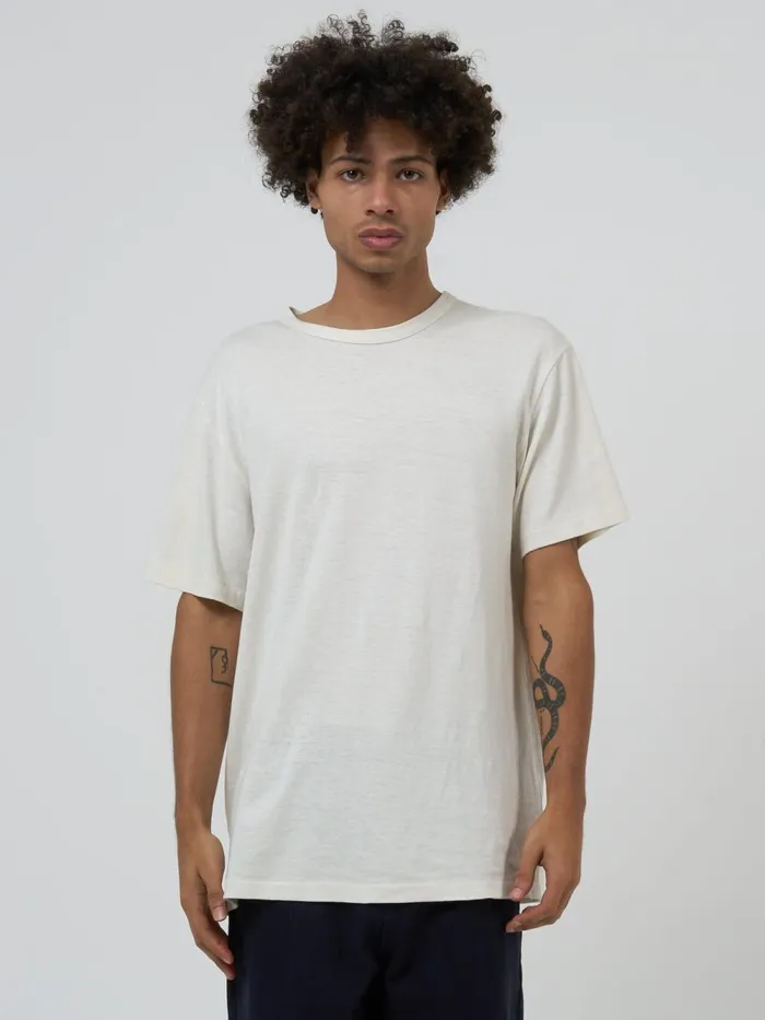 Mens Hemp Embro Lightweight Merch FIt Tee Dirty White Thrills Tees and Tank Tops