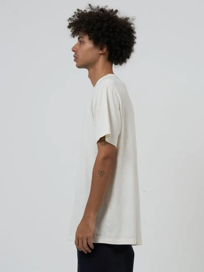 Mens Hemp Embro Lightweight Merch FIt Tee Dirty White Thrills Tees and Tank Tops