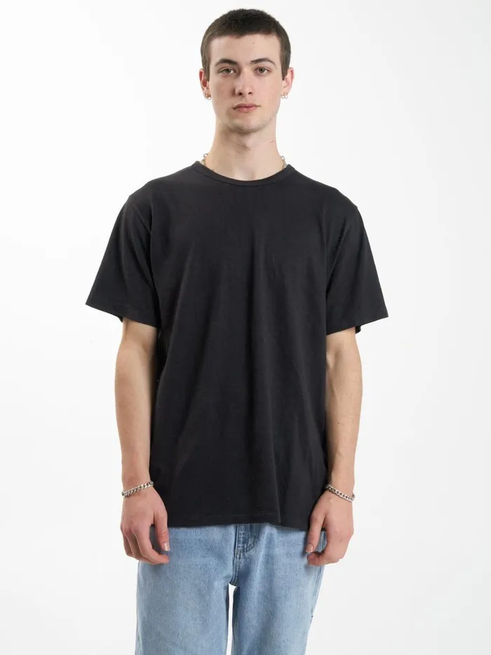 Mens Hemp Embro Merch Fit Tee Black Thrills Tees and Tank Tops