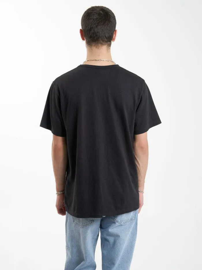 Mens Hemp Embro Merch Fit Tee Black Thrills Tees and Tank Tops