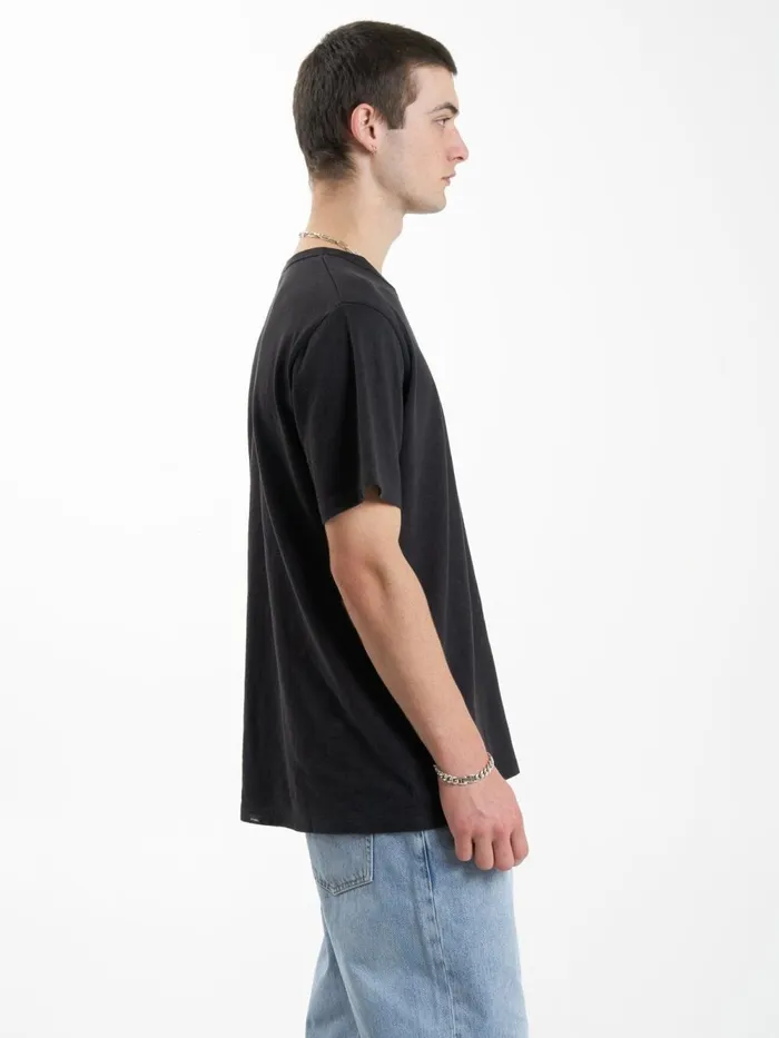 Mens Hemp Embro Merch Fit Tee Black Thrills Tees and Tank Tops
