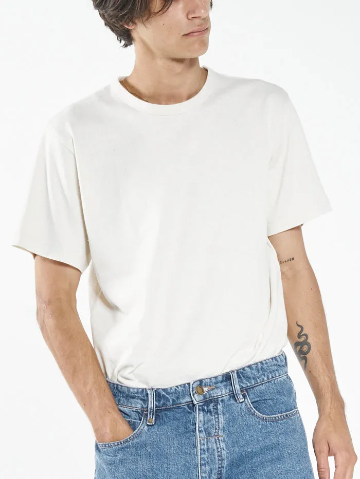 Mens Hemp Embro Merch Fit Tee Unbleached Thrills Tees and Tank Tops