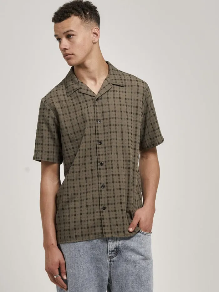 Mens Infinity Check Bowling Shirt Dune Thrills Shirts