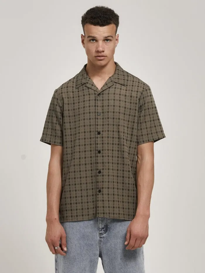 Mens Infinity Check Bowling Shirt Dune Thrills Shirts