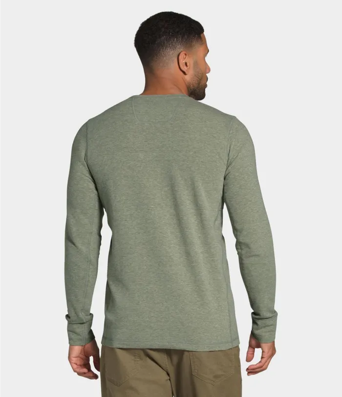 Mens Longsleeve Tnf Terry Crew New Taupe Green Heather The North Face TShirts