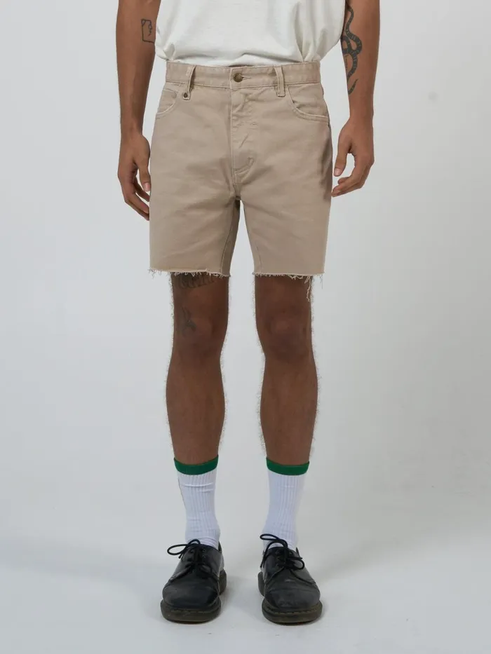 Mens Mandude Denim Short Smokey Taupe Thrills Denim Shorts
