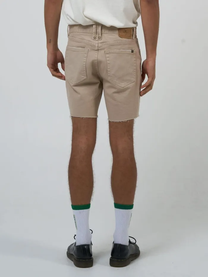 Mens Mandude Denim Short Smokey Taupe Thrills Denim Shorts