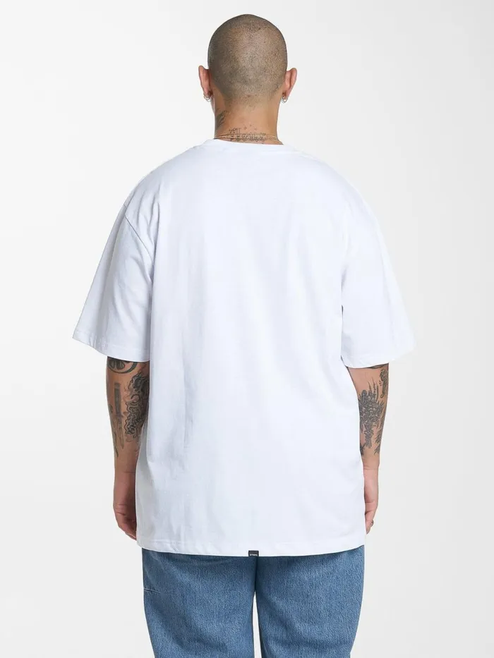 Mens Military Oversize Fit Tee White Thrills Tees and Tank Tops