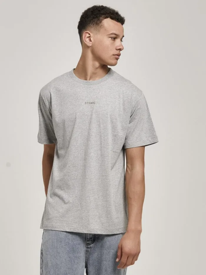 Mens Minimal Merch Fit Tee Grey Marle Thrills Tees and Tank Tops