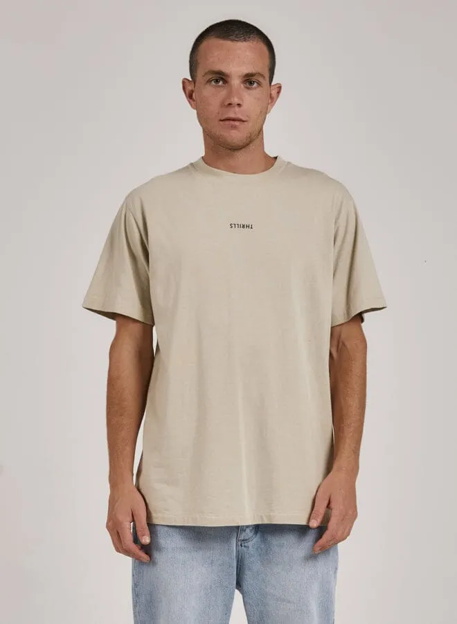 Mens Minimal Merch Fit Tee Oatmeal Thrills Tees and Tank Tops