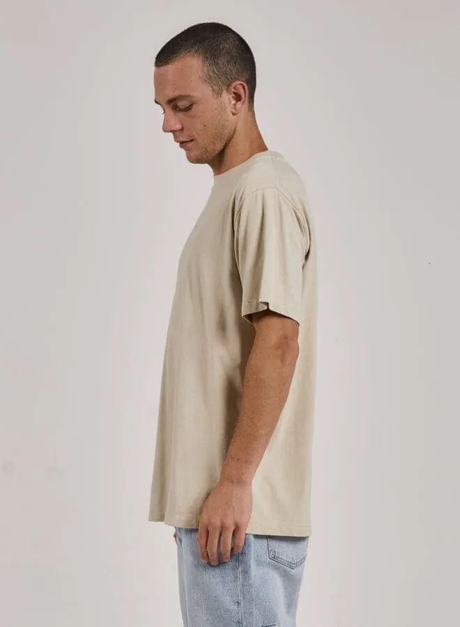 Mens Minimal Merch Fit Tee Oatmeal Thrills Tees and Tank Tops