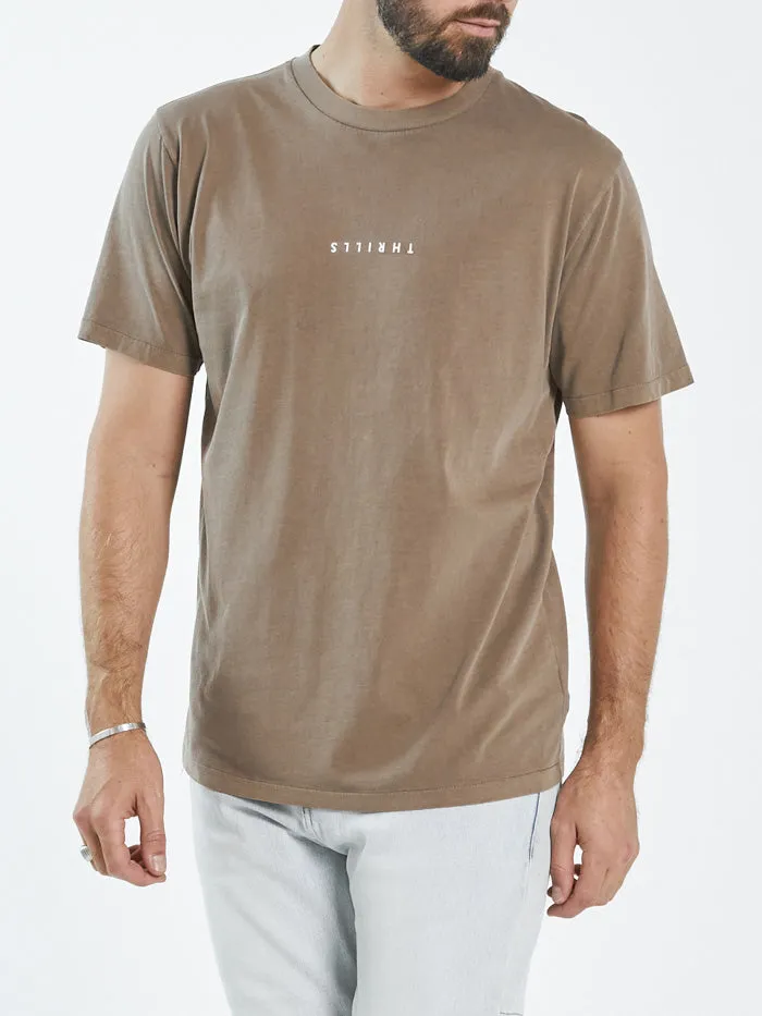 Mens Minimal Merch Fit Tee Walnut Thrills Tees and Tank Tops
