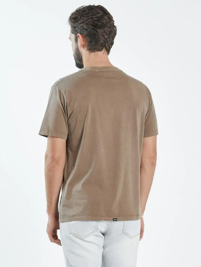 Mens Minimal Merch Fit Tee Walnut Thrills Tees and Tank Tops