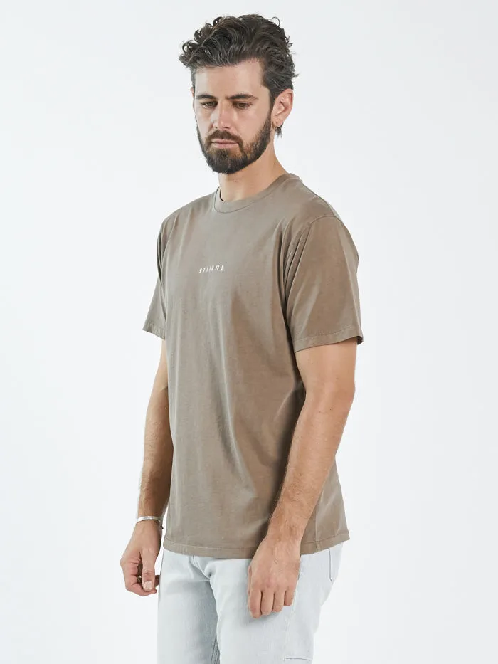 Mens Minimal Merch Fit Tee Walnut Thrills Tees and Tank Tops