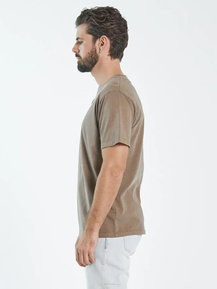 Mens Minimal Merch Fit Tee Walnut Thrills Tees and Tank Tops