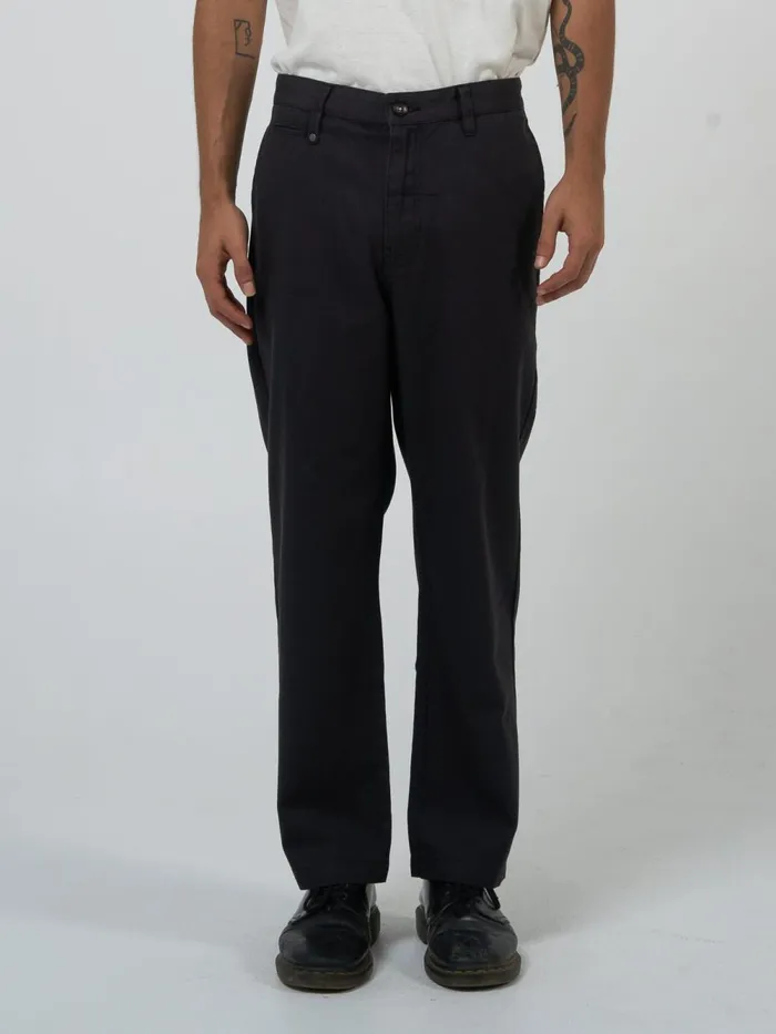 Mens Minimal Work Chino Merch Black Thrills Pants
