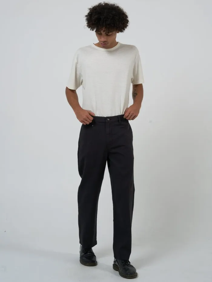 Mens Minimal Work Chino Merch Black Thrills Pants
