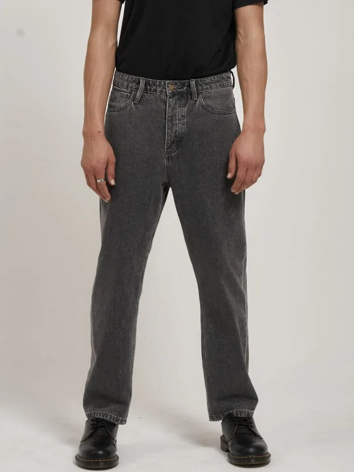 Mens Slacker Denim Jean Asphalt Grey Thrills Denim