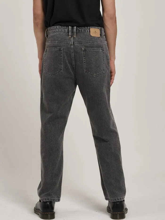 Mens Slacker Denim Jean Asphalt Grey Thrills Denim