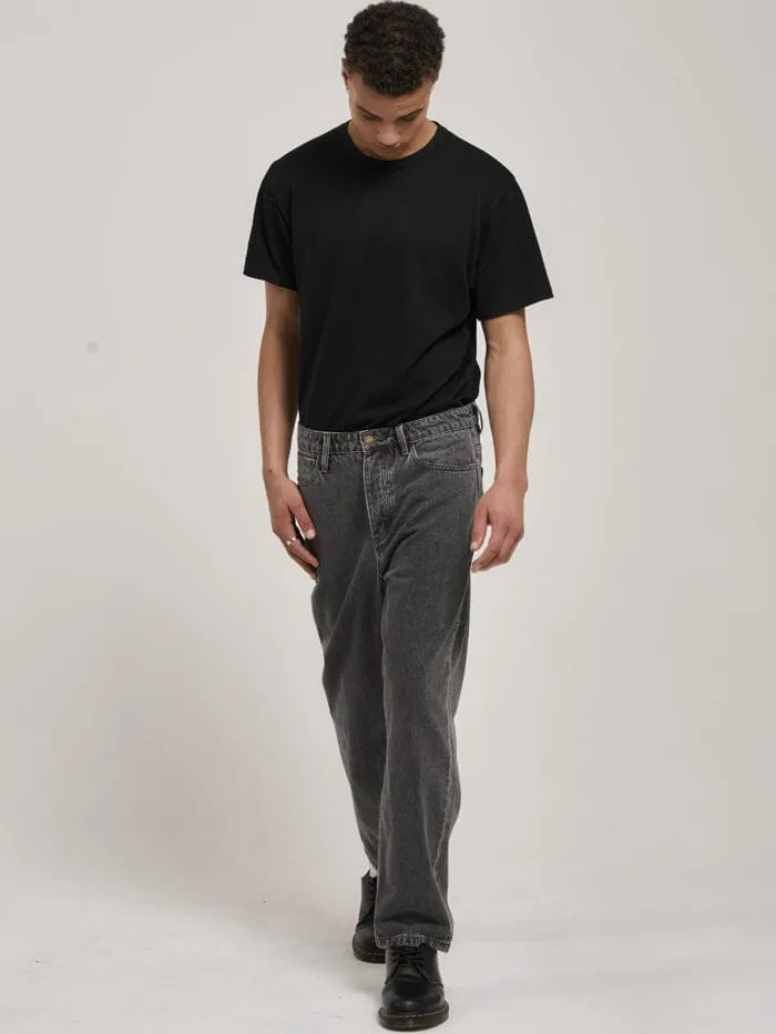 Mens Slacker Denim Jean Asphalt Grey Thrills Denim