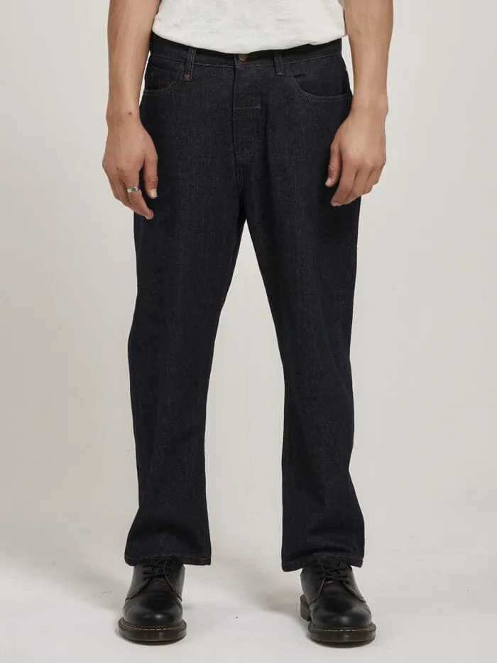 Mens Slacker Denim Jean Raw Indigo Thrills Denim