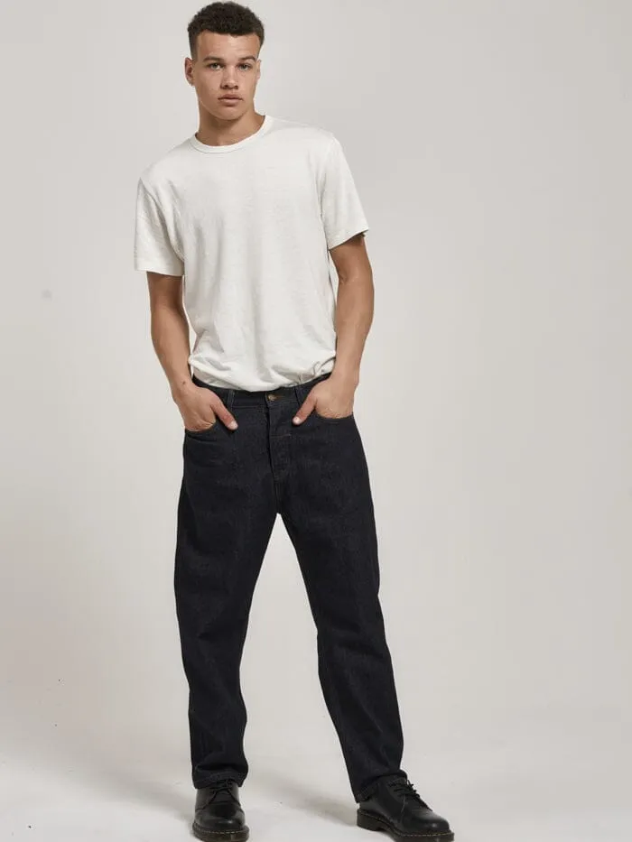 Mens Slacker Denim Jean Raw Indigo Thrills Denim