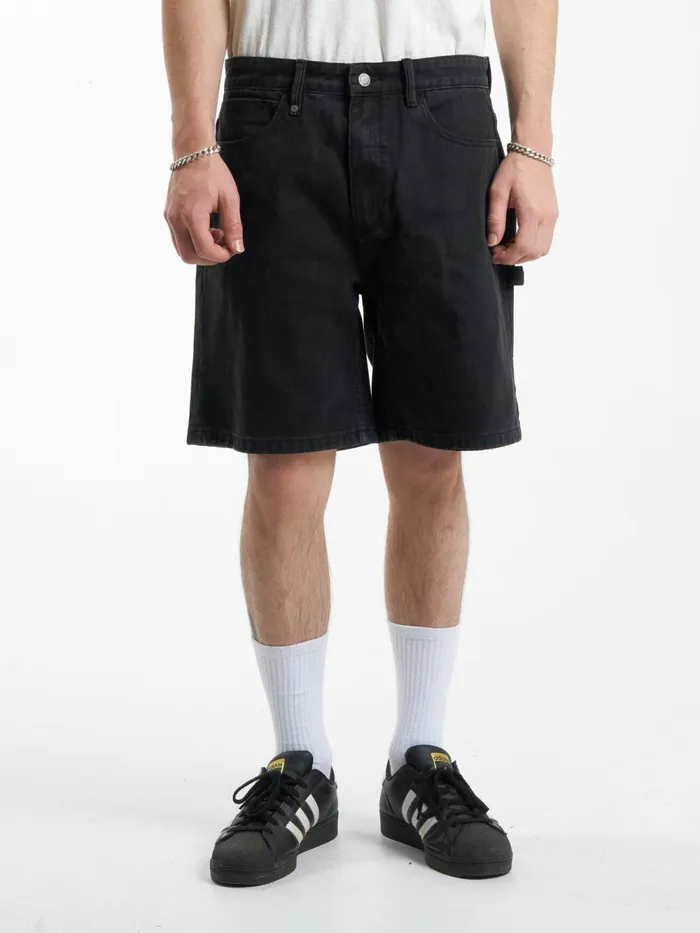 Mens Slacker Denim Short Dusk Black Thrills Denim Shorts