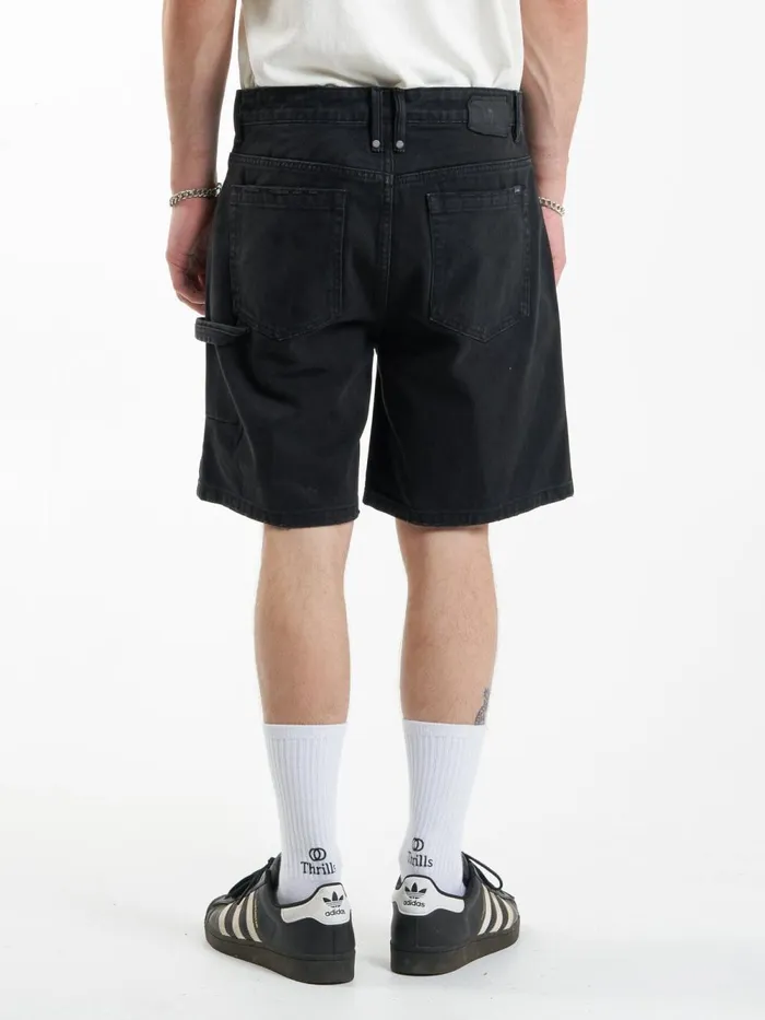 Mens Slacker Denim Short Dusk Black Thrills Denim Shorts