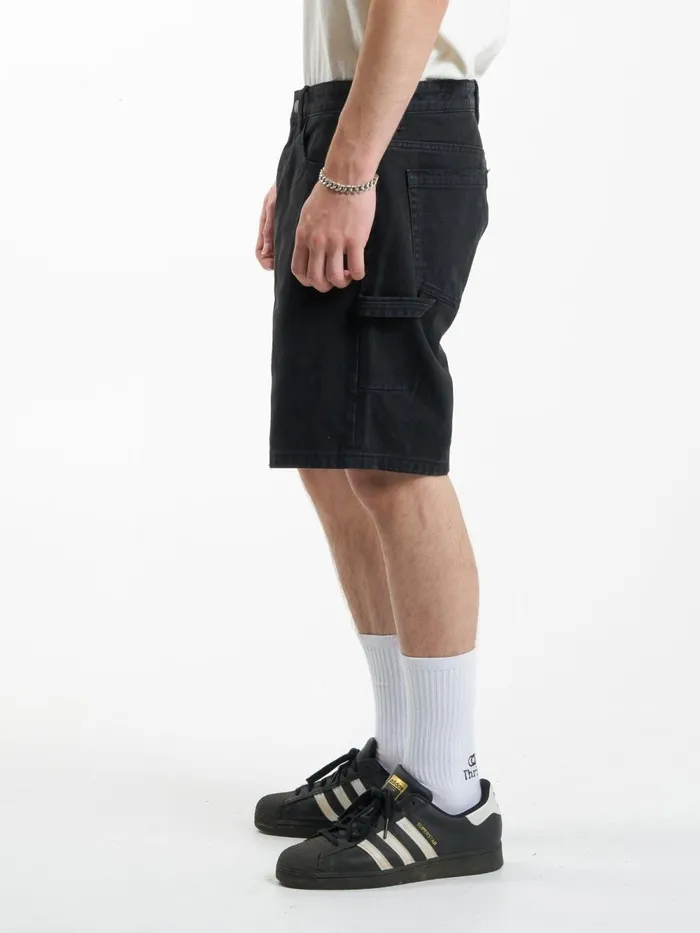 Mens Slacker Denim Short Dusk Black Thrills Denim Shorts