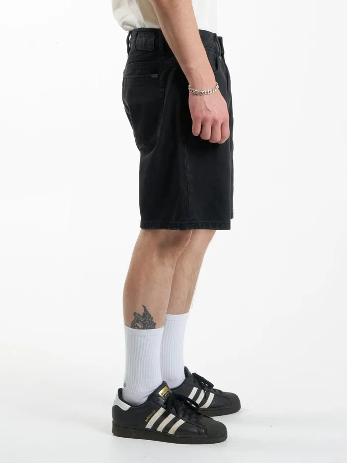 Mens Slacker Denim Short Dusk Black Thrills Denim Shorts