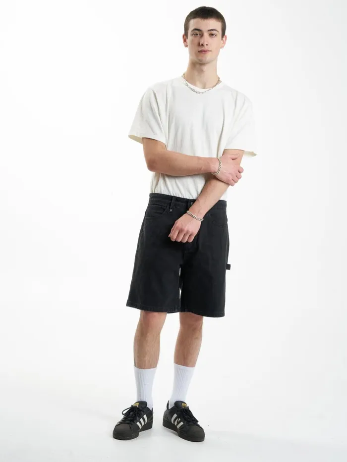 Mens Slacker Denim Short Dusk Black Thrills Denim Shorts