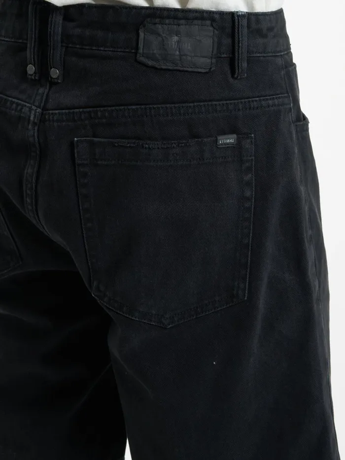 Mens Slacker Denim Short Dusk Black Thrills Denim Shorts