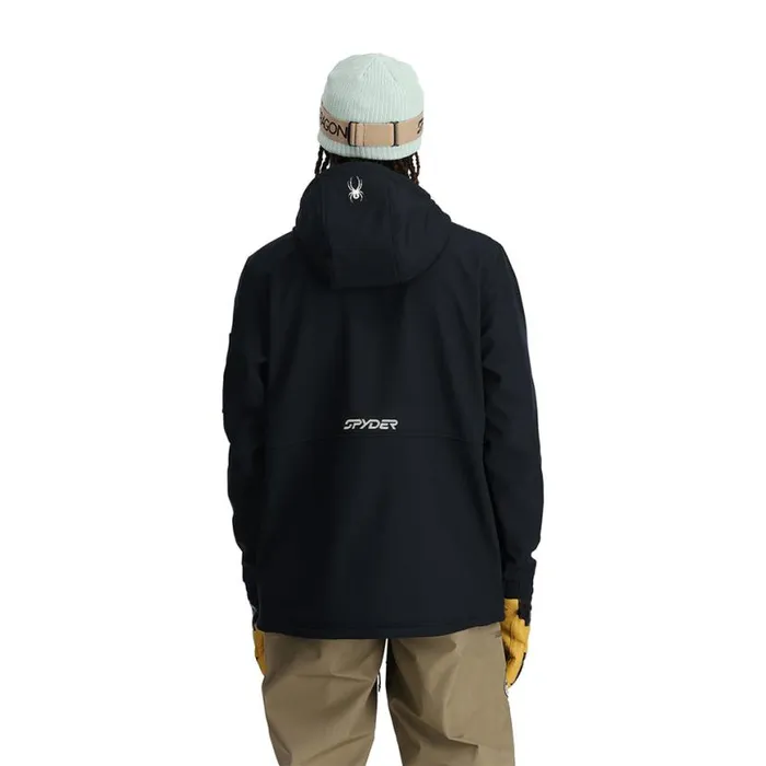 Mens Softshell Riding Hoodie Black Spyder Shell