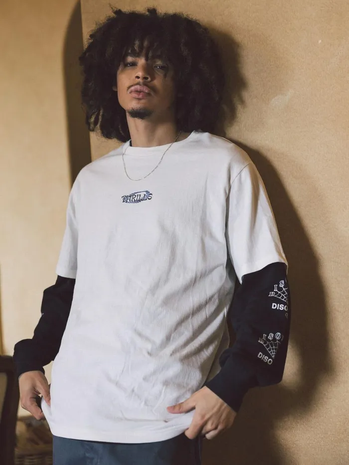 Mens Spectral Merch Fit Tee Dirty White Thrills Tees and Tank Tops