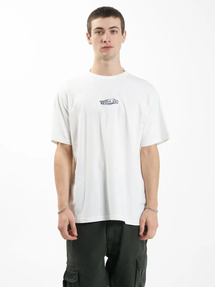 Mens Spectral Merch Fit Tee Dirty White Thrills Tees and Tank Tops