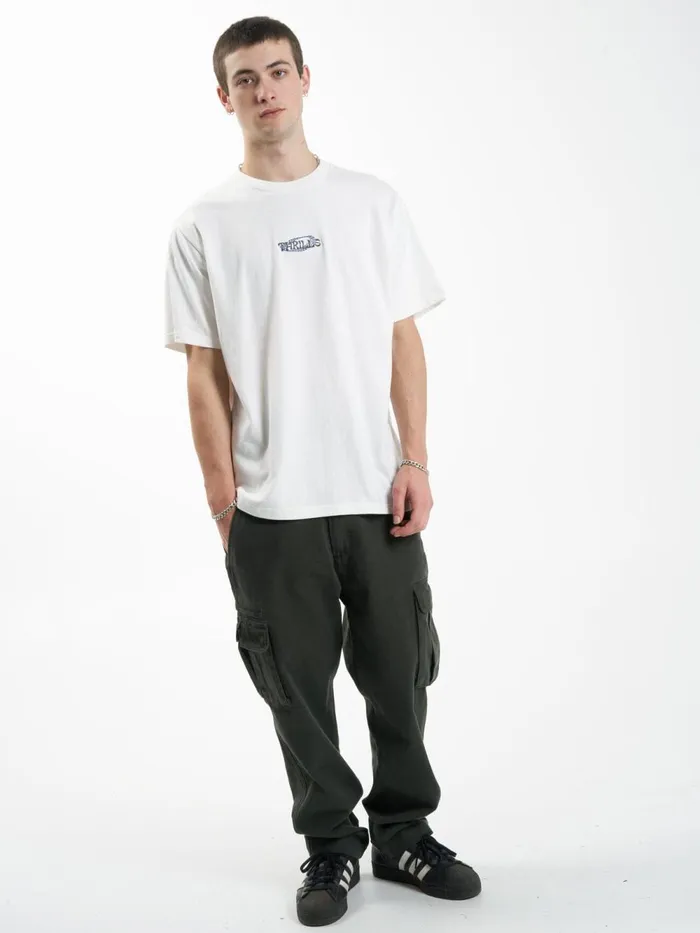 Mens Spectral Merch Fit Tee Dirty White Thrills Tees and Tank Tops