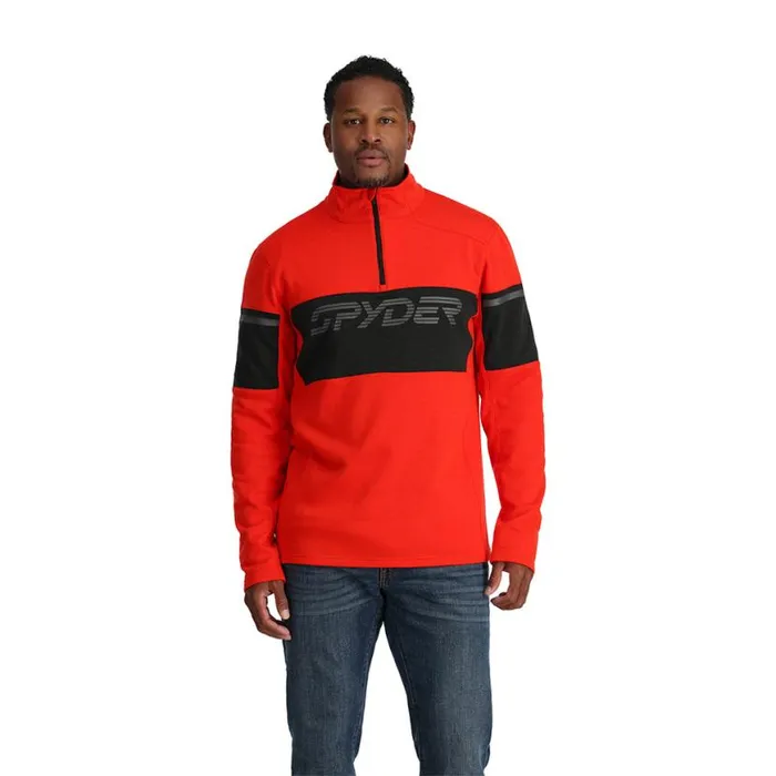 Mens Speed Fleece Half Zip Volcano Spyder Fleece